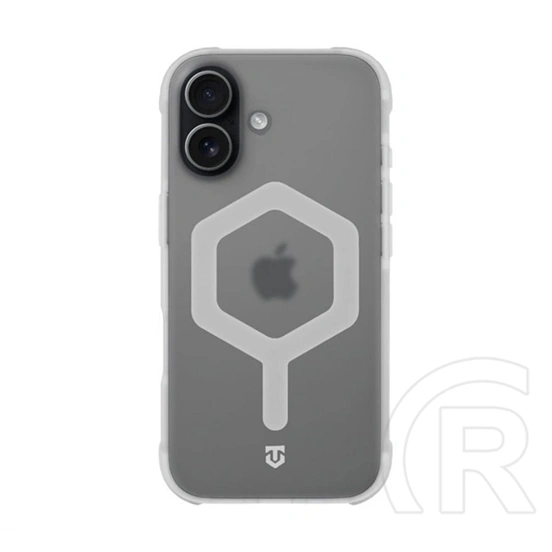 Tactical iPhone 17 magforce hexagon szilikon védő (ütésálló, légpárnás sarok, átlátszó matt hátlap, magsafe) fehér