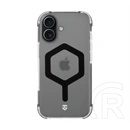 Tactical iPhone 17 magforce hexagon szilikon védő (ütésálló, légpárnás sarok, átlátszó matt hátlap, magsafe) fekete