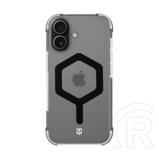 Tactical iPhone 17 magforce hexagon szilikon védő (ütésálló, légpárnás sarok, átlátszó matt hátlap, magsafe) fekete
