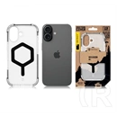 Tactical iPhone 17 magforce hexagon szilikon védő (ütésálló, légpárnás sarok, átlátszó matt hátlap, magsafe) fekete