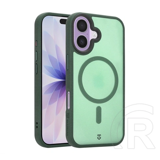 Tactical iPhone 17 magforce hypersand szilikon telefonvédő (ütésállóság, átlátszó hátlap, magsafe) sötétzöld