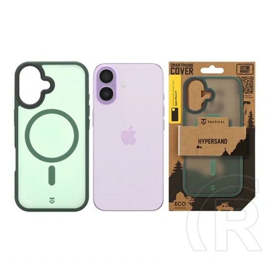 Tactical iPhone 17 magforce hypersand szilikon telefonvédő (ütésállóság, átlátszó hátlap, magsafe) sötétzöld
