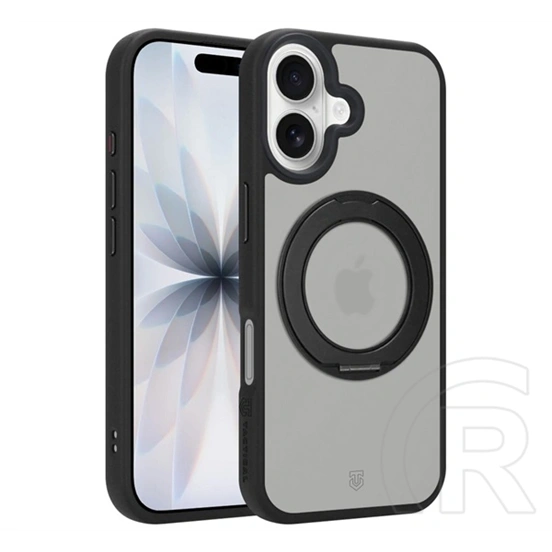 Tactical iPhone 17 magforce hyperstand szilikon telefonvédő (ütésállóság, átlátszó hátlap, magsafe, kitámasztó) fekete