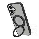 Tactical iPhone 17 magforce hyperstand szilikon telefonvédő (ütésállóság, átlátszó hátlap, magsafe, kitámasztó) fekete