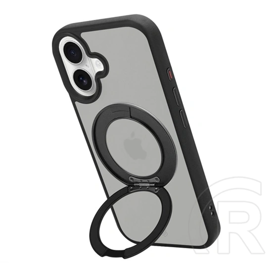 Tactical iPhone 17 magforce hyperstand szilikon telefonvédő (ütésállóság, átlátszó hátlap, magsafe, kitámasztó) fekete