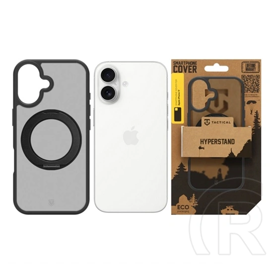 Tactical iPhone 17 magforce hyperstand szilikon telefonvédő (ütésállóság, átlátszó hátlap, magsafe, kitámasztó) fekete