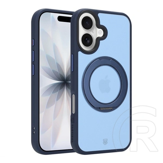 Tactical iPhone 17 magforce hyperstand szilikon telefonvédő (ütésállóság, átlátszó hátlap, magsafe, kitámasztó) sötétkék
