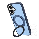 Tactical iPhone 17 magforce hyperstand szilikon telefonvédő (ütésállóság, átlátszó hátlap, magsafe, kitámasztó) sötétkék