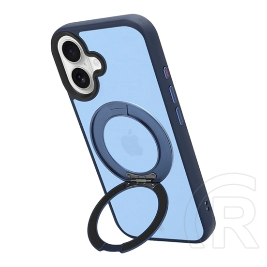 Tactical iPhone 17 magforce hyperstand szilikon telefonvédő (ütésállóság, átlátszó hátlap, magsafe, kitámasztó) sötétkék