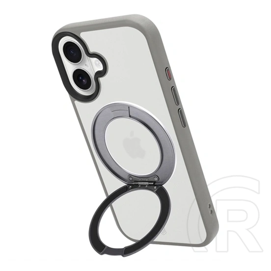 Tactical iPhone 17 magforce hyperstand szilikon védő (ütésálló, átlátszó hátlap, magsafe, kitámasztó) világosszürke