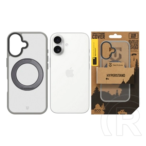 Tactical iPhone 17 magforce hyperstand szilikon védő (ütésálló, átlátszó hátlap, magsafe, kitámasztó) világosszürke
