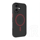 Tactical iPhone 17 magforce hyperstealth 2.0 szilikon telefonvédő (ütésálló, átlátszó matt hátlap, magsafe) fekete/piros