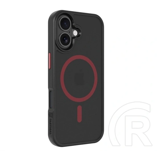 Tactical iPhone 17 magforce hyperstealth 2.0 szilikon telefonvédő (ütésálló, átlátszó matt hátlap, magsafe) fekete/piros