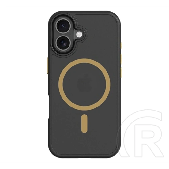 Tactical iPhone 17 magforce hyperstealth 2.0 szilikon védő (ütésálló, átlátszó matt hátlap, magsafe) fekete/citromsárga