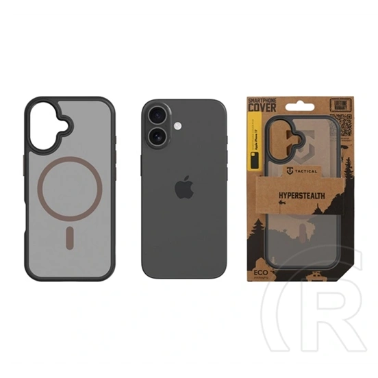 Tactical iPhone 17 magforce hyperstealth 2.0 szilikon védő (ütésálló, átlátszó matt hátlap, magsafe) fekete/sötétbarna