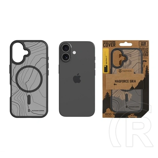 Tactical iPhone 17 magforce hyperstealth sika szilikon telefonvédő (ütésállóság, magsafe, topográfiai minta) fekete