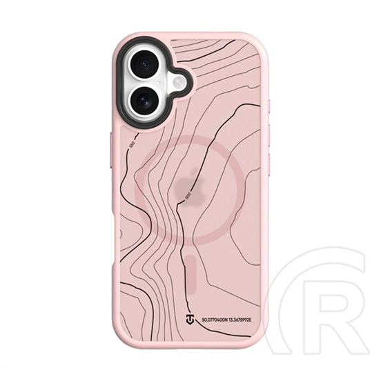 Tactical iPhone 17 magforce hyperstealth sika szilikon telefonvédő (ütésállóság, magsafe, topográfiai minta) rózsaszín