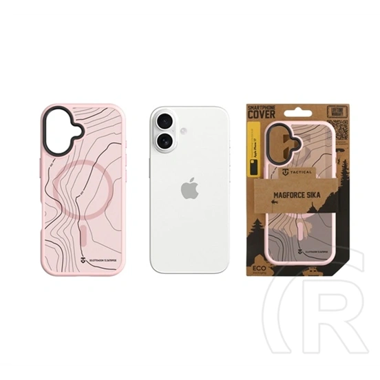 Tactical iPhone 17 magforce hyperstealth sika szilikon telefonvédő (ütésállóság, magsafe, topográfiai minta) rózsaszín