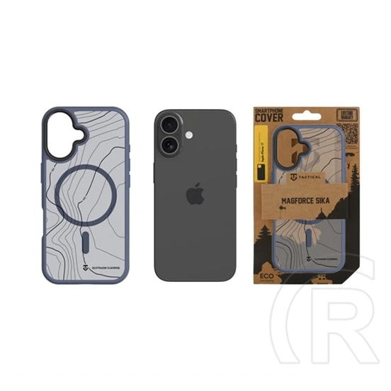 Tactical iPhone 17 magforce hyperstealth sika szilikon telefonvédő (ütésállóság, magsafe, topográfiai minta) sötétkék