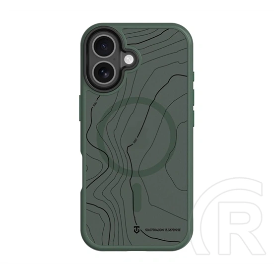 Tactical iPhone 17 magforce hyperstealth sika szilikon telefonvédő (ütésállóság, magsafe, topográfiai minta) sötétzöld