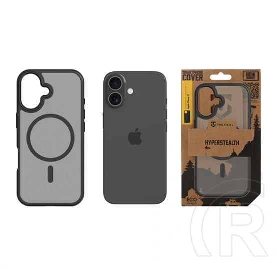 Tactical iPhone 17 magforce hyperstealth szilikon telefonvédő (ütésállóság, átlátszó matt hátlap, magsafe) fekete