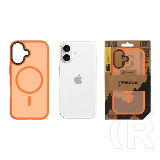 Tactical iPhone 17 magforce hyperstealth szilikon telefonvédő (ütésállóság, átlátszó matt hátlap, magsafe) narancssárga