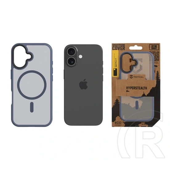 Tactical iPhone 17 magforce hyperstealth szilikon telefonvédő (ütésállóság, átlátszó matt hátlap, magsafe) sötétkék