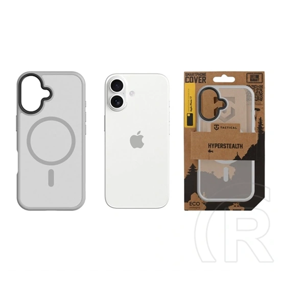 Tactical iPhone 17 magforce hyperstealth szilikon telefonvédő (ütésállóság, átlátszó matt hátlap, magsafe) világosszürke