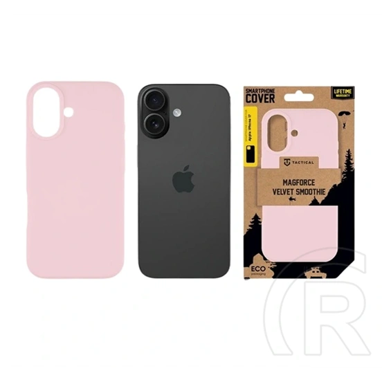 Tactical iPhone 17 magforce velvet smoothie szilikon telefonvédő (ütésálló, plüss belső, matt, magsafe) rózsaszín