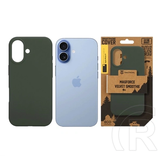 Tactical iPhone 17 magforce velvet smoothie szilikon telefonvédő (ütésálló, plüss belső, matt, magsafe) sötétszürke