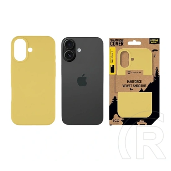 Tactical iPhone 17 magforce velvet smoothie szilikon telefonvédő (ütésállóság, matt, magsafe) citromsárga