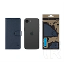 Tactical iPhone 17e  field notes tok álló, bőr hatású (flip, asztali tartó, bankkártya tartó, prémium) sötétkék