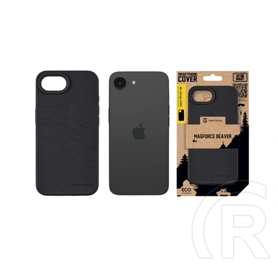 Tactical iPhone 17e  magforce beaver szilikon védő (plüss belső, matt, magsafe, topográfiai minta) fekete