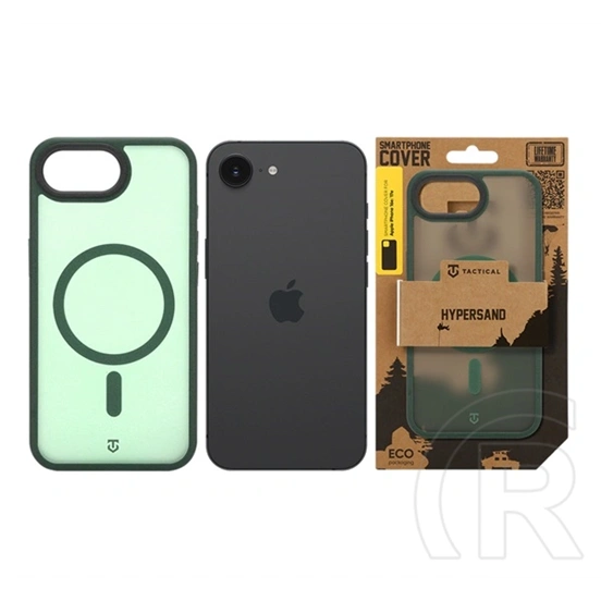 Tactical iPhone 17e  magforce hypersand szilikon telefonvédő (ütésállóság, átlátszó hátlap, magsafe) sötétzöld
