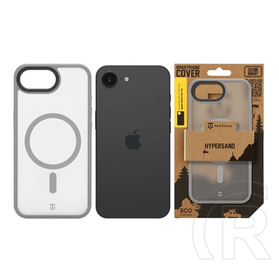Tactical iPhone 17e  magforce hypersand szilikon telefonvédő (ütésállóság, átlátszó hátlap, magsafe) világosszürke