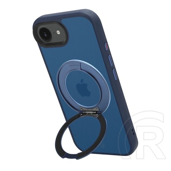 Tactical iPhone 17e  magforce hyperstand szilikon telefonvédő (ütésálló, átlátszó hátlap, magsafe, kitámasztó) sötétkék