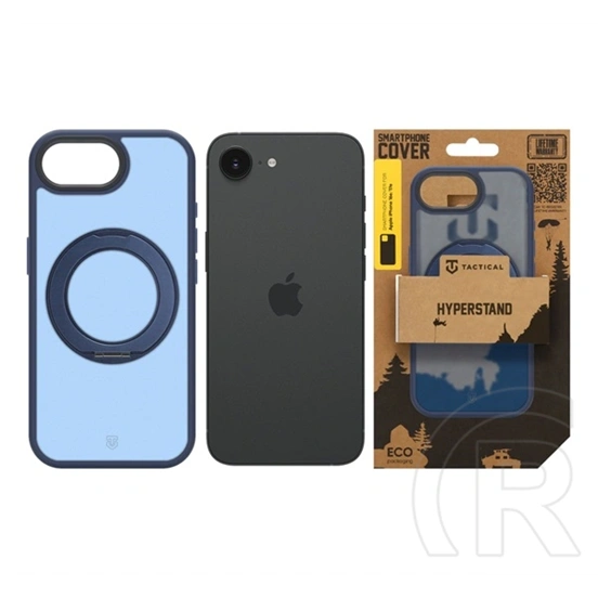 Tactical iPhone 17e  magforce hyperstand szilikon telefonvédő (ütésálló, átlátszó hátlap, magsafe, kitámasztó) sötétkék