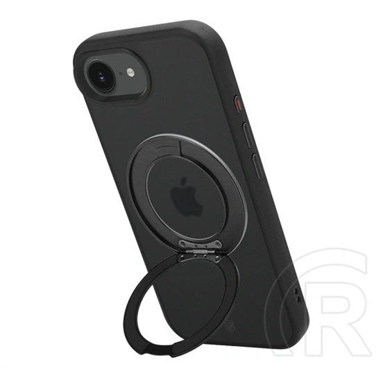Tactical iPhone 17e  magforce hyperstand szilikon telefonvédő (ütésállóság, átlátszó hátlap, magsafe, kitámasztó) fekete
