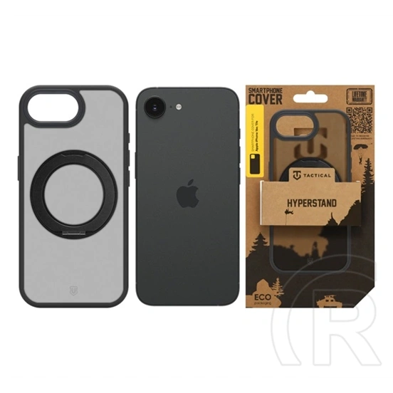 Tactical iPhone 17e  magforce hyperstand szilikon telefonvédő (ütésállóság, átlátszó hátlap, magsafe, kitámasztó) fekete