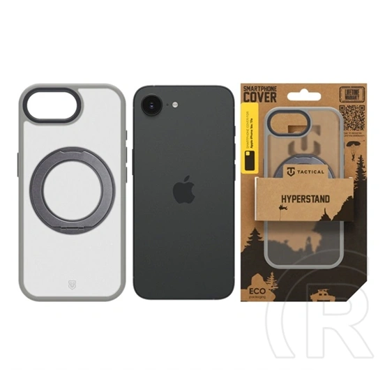 Tactical iPhone 17e  magforce hyperstand szilikon védő (ütésálló, átlátszó hátlap, magsafe, kitámasztó) világosszürke