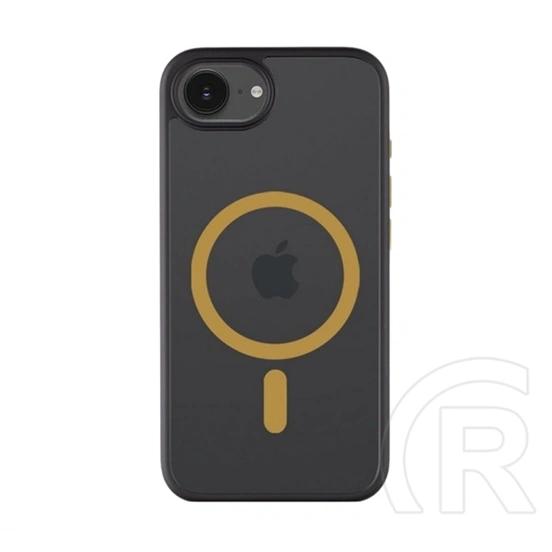 Tactical iPhone 17e magforce hyperstealth 2.0 szilikon védő (ütésálló, átlátszó matt hátlap, magsafe) fekete/citromsárga