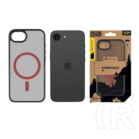 Tactical iPhone 17e  magforce hyperstealth 2.0 szilikon védő (ütésálló, átlátszó matt hátlap, magsafe) fekete/piros