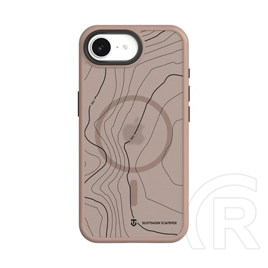 Tactical iPhone 17e  magforce hyperstealth sika szilikon telefonvédő (ütésálló, magsafe, topográfiai minta) sötétbarna