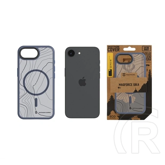 Tactical iPhone 17e  magforce hyperstealth sika szilikon telefonvédő (ütésállóság, magsafe, topográfiai minta) sötétkék