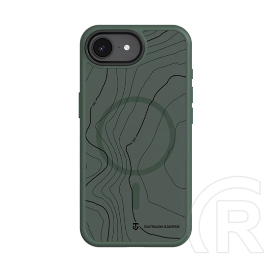 Tactical iPhone 17e  magforce hyperstealth sika szilikon telefonvédő (ütésállóság, magsafe, topográfiai minta) sötétzöld