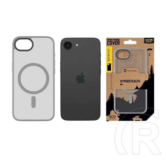 Tactical iPhone 17e  magforce hyperstealth szilikon telefonvédő (ütésálló, átlátszó matt hátlap, magsafe) világosszürke