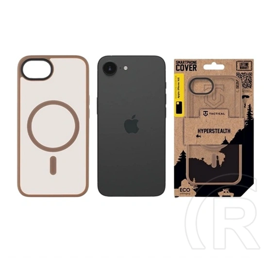Tactical iPhone 17e  magforce hyperstealth szilikon telefonvédő (ütésállóság, átlátszó matt hátlap, magsafe) sötétbarna
