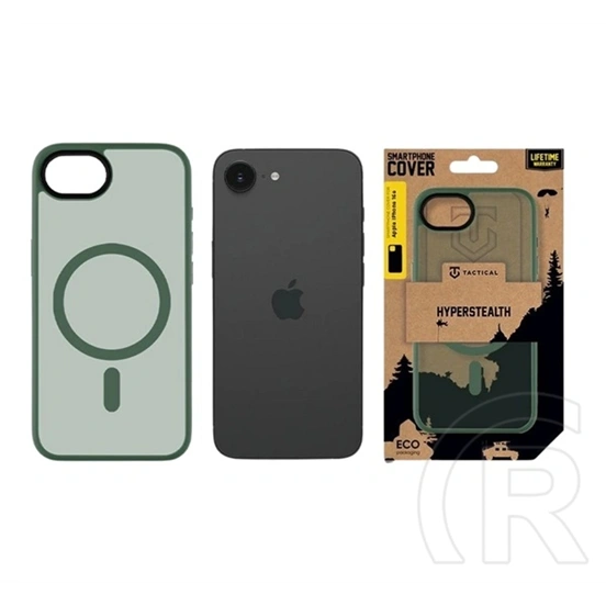 Tactical iPhone 17e  magforce hyperstealth szilikon telefonvédő (ütésállóság, átlátszó matt hátlap, magsafe) sötétzöld