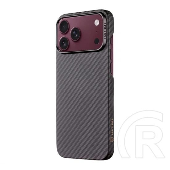 Tactical iPhone 18 Pro Max  magforce aramid szilikon telefonvédő (ultravékony, magsafe, karbon minta) fekete