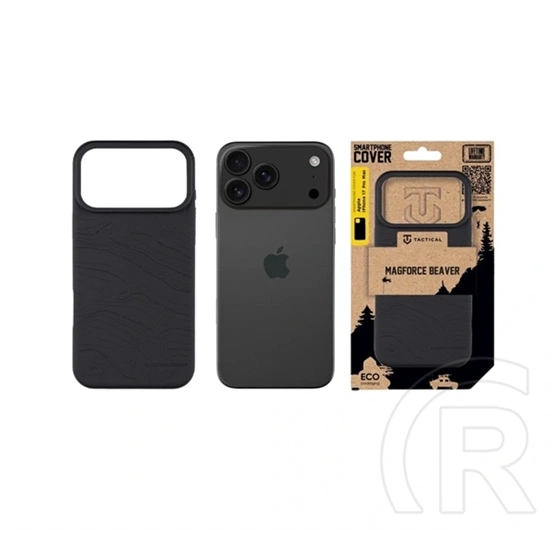 Tactical iPhone 18 Pro Max  magforce beaver szilikon védő (plüss belső, matt, magsafe, topográfiai minta) fekete